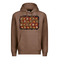 Chestnut christmas gingerbread man and house background Premium Hoodie - BundleAndBundleShop