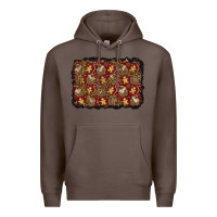 Coffee christmas gingerbread man and house background Premium Hoodie - BundleAndBundleShop