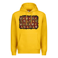 Lemon christmas gingerbread man and house background Premium Hoodie - BundleAndBundleShop