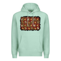 Seafoam christmas gingerbread man and house background Premium Hoodie - BundleAndBundleShop