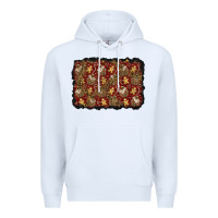 White christmas gingerbread man and house background Premium Hoodie - BundleAndBundleShop