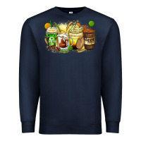 Navy beer coffee cups Premium Sweatshirt - Zillion Design Studio