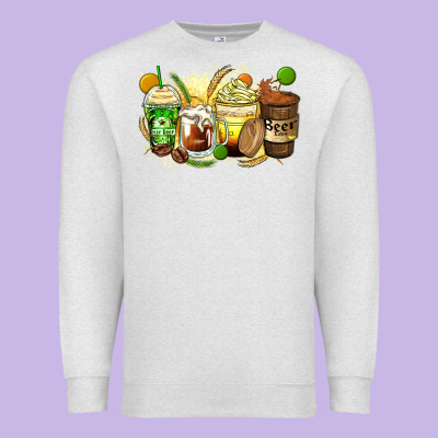 Beer Coffee Cups Premium Sweatshirt Designed By Zillion Design Studio