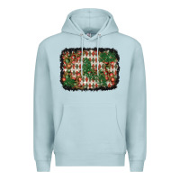 Blue Mist christmas ornament and diamond plaid  background Premium Hoodie - BundleAndBundleShop