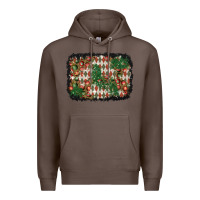 Coffee christmas ornament and diamond plaid  background Premium Hoodie - BundleAndBundleShop