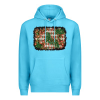 Ocean Blue christmas ornament and diamond plaid  background Premium Hoodie - BundleAndBundleShop