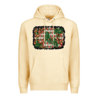 Pina Colada christmas ornament and diamond plaid  background Premium Hoodie - BundleAndBundleShop
