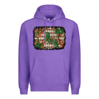 Purple christmas ornament and diamond plaid  background Premium Hoodie - BundleAndBundleShop