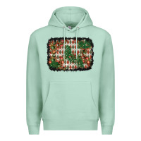 Seafoam christmas ornament and diamond plaid  background Premium Hoodie - BundleAndBundleShop