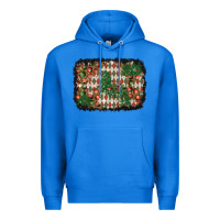 True Royal christmas ornament and diamond plaid  background Premium Hoodie - BundleAndBundleShop