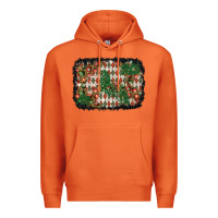 Carrot christmas ornament and diamond plaid  background Premium Hoodie - BundleAndBundleShop