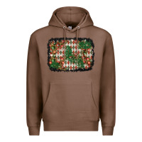 Chestnut christmas ornament and diamond plaid  background Premium Hoodie - BundleAndBundleShop