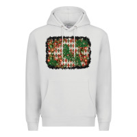 Dove Grey christmas ornament and diamond plaid  background Premium Hoodie - BundleAndBundleShop