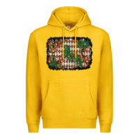 Lemon christmas ornament and diamond plaid  background Premium Hoodie - BundleAndBundleShop
