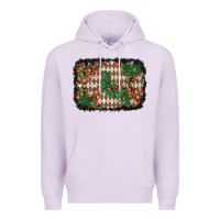 Lilac christmas ornament and diamond plaid  background Premium Hoodie - BundleAndBundleShop