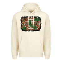 Sandshell christmas ornament and diamond plaid  background Premium Hoodie - BundleAndBundleShop