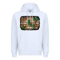 White christmas ornament and diamond plaid  background Premium Hoodie - BundleAndBundleShop