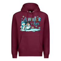 Burgundy winter vibes Premium Hoodie - AdoDesignShop