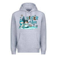 Heather Grey winter vibes Premium Hoodie - AdoDesignShop