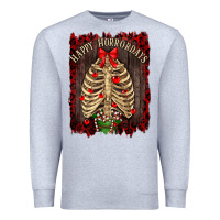 Heather Grey Happy Horrordays Premium Sweatshirt - RanaPortraitStore