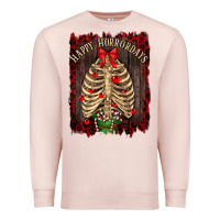 Pale Pink Happy Horrordays Premium Sweatshirt - RanaPortraitStore