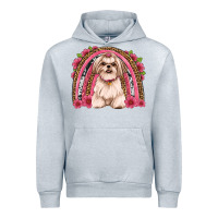 Heather Grey shih tzu floral rainbow Urban Hoodie - JahusDesignShop