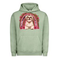 Pigment Oil Green shih tzu floral rainbow Urban Hoodie - JahusDesignShop