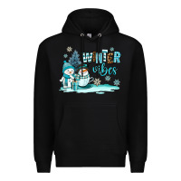 Black winter vibes Premium Hoodie - AdoDesignShop