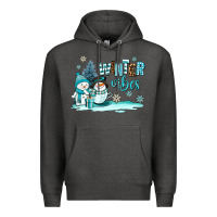 Charcoal Heather winter vibes Premium Hoodie - AdoDesignShop