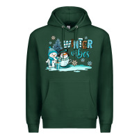 Sports Green winter vibes Premium Hoodie - AdoDesignShop