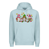 Blue Mist pink christmas gnomies Premium Hoodie - AdoDesignShop