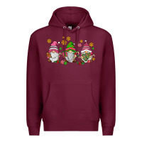 Burgundy pink christmas gnomies Premium Hoodie - AdoDesignShop