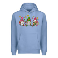 Colony Blue pink christmas gnomies Premium Hoodie - AdoDesignShop