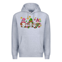 Heather Grey pink christmas gnomies Premium Hoodie - AdoDesignShop