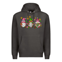 Smoke pink christmas gnomies Premium Hoodie - AdoDesignShop
