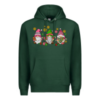Sports Green pink christmas gnomies Premium Hoodie - AdoDesignShop