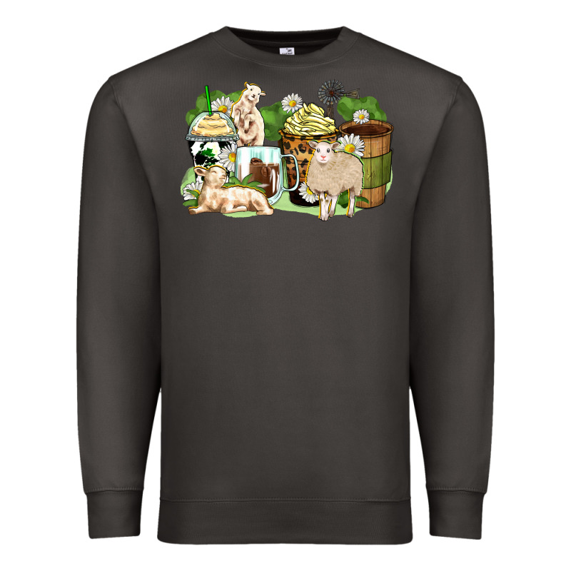 Sheep Coffee Cups Premium Sweatshirt by Zillion Design Studio | Teevron