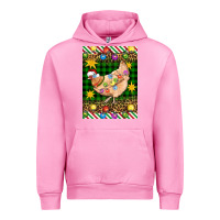 Fuchsia Pink Christmas Chicken Urban Hoodie - Artiststas
