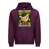 Mauve Wine Christmas Chicken Urban Hoodie - Artiststas