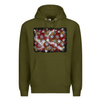 Army Green christmas snow crystals background Premium Hoodie - BundleAndBundleShop