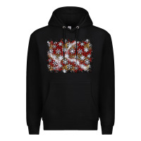 Black christmas snow crystals background Premium Hoodie - BundleAndBundleShop