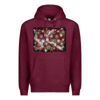 Burgundy christmas snow crystals background Premium Hoodie - BundleAndBundleShop