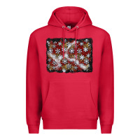 Cardinal christmas snow crystals background Premium Hoodie - BundleAndBundleShop