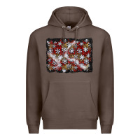 Coffee christmas snow crystals background Premium Hoodie - BundleAndBundleShop