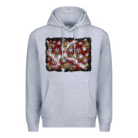 Heather Grey christmas snow crystals background Premium Hoodie - BundleAndBundleShop
