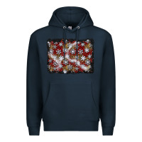 Navy christmas snow crystals background Premium Hoodie - BundleAndBundleShop