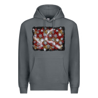 Rock christmas snow crystals background Premium Hoodie - BundleAndBundleShop