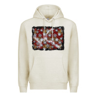 Oatmeal Heather christmas snow crystals background Premium Hoodie - BundleAndBundleShop