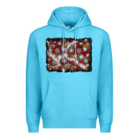 Ocean Blue christmas snow crystals background Premium Hoodie - BundleAndBundleShop