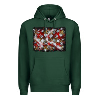 Sports Green christmas snow crystals background Premium Hoodie - BundleAndBundleShop